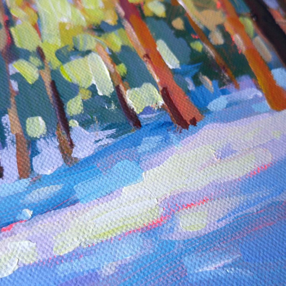 "Winterlong" Acrylic on canvas 12"x12"