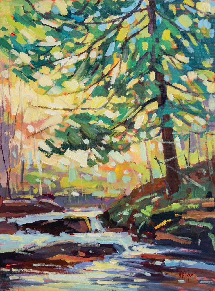 Original acrylic painting on canvas Spring landscape by Canadian artist Vera Kisseleva