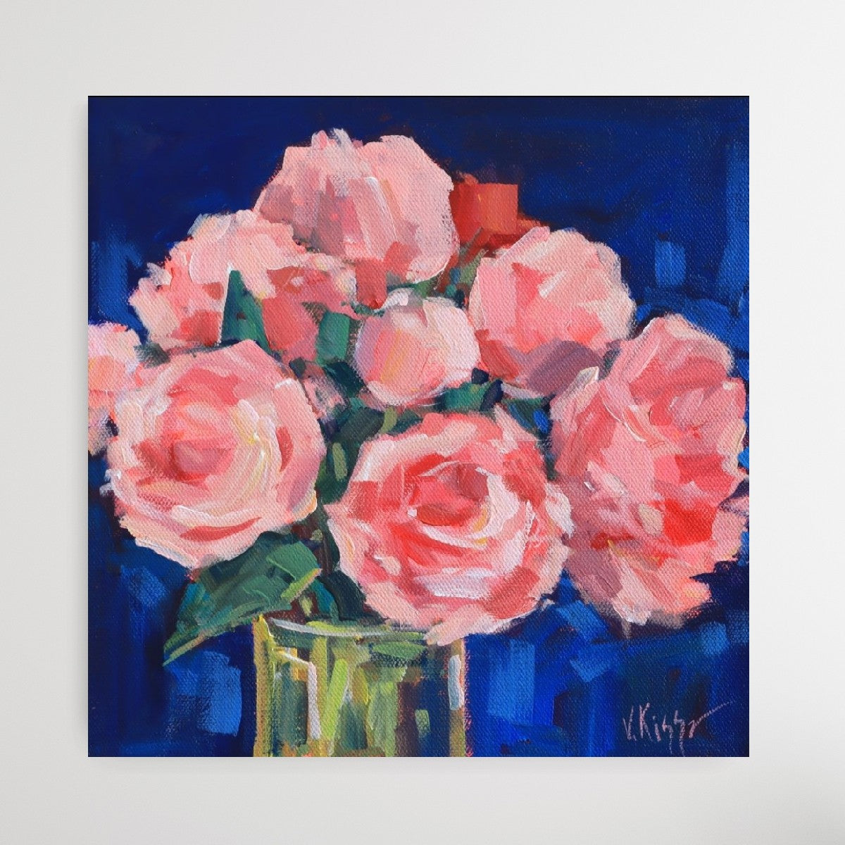 "Blush and Bloom II" Acrylic on canvas 10"x10"