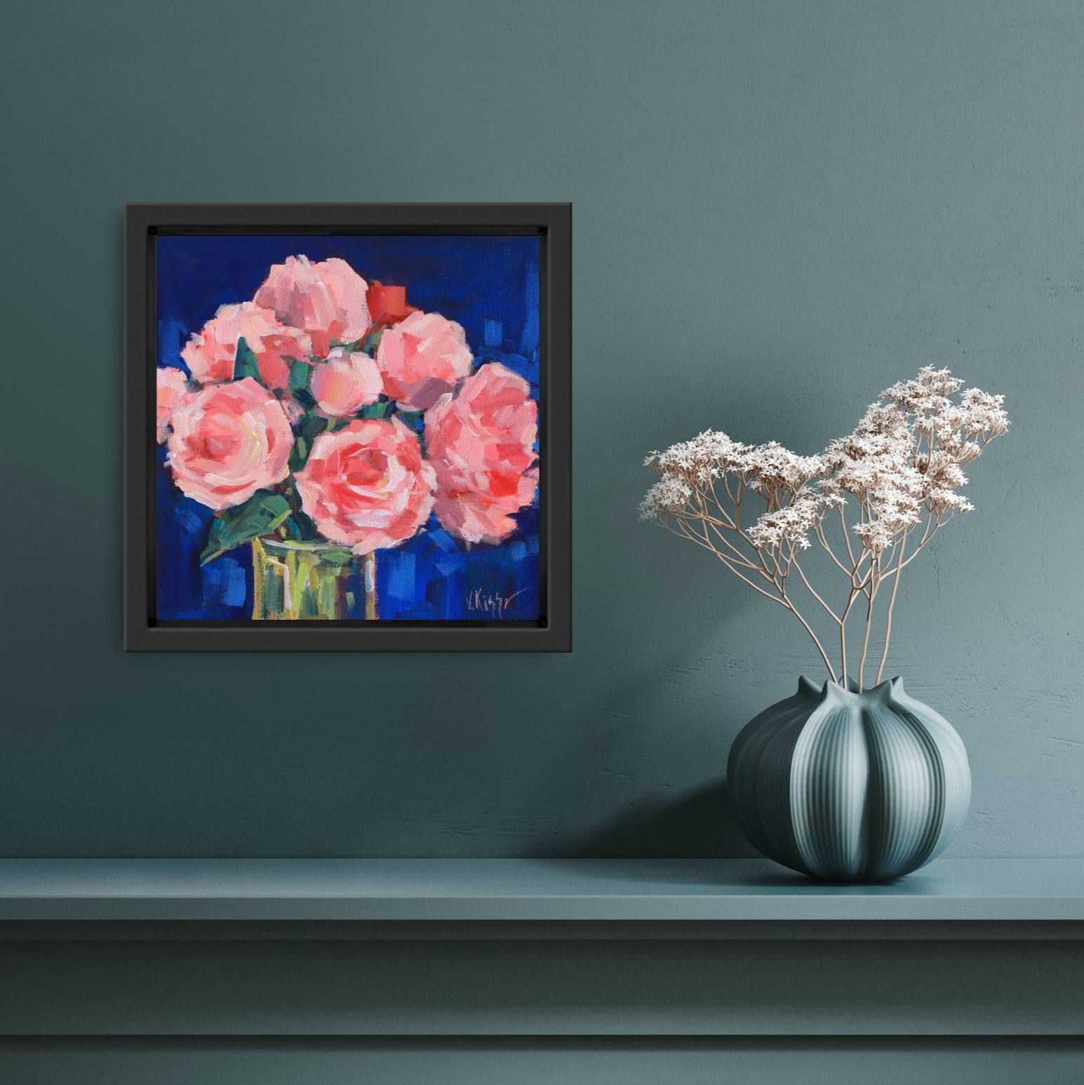 "Blush and Bloom II" Acrylic on canvas 10"x10"