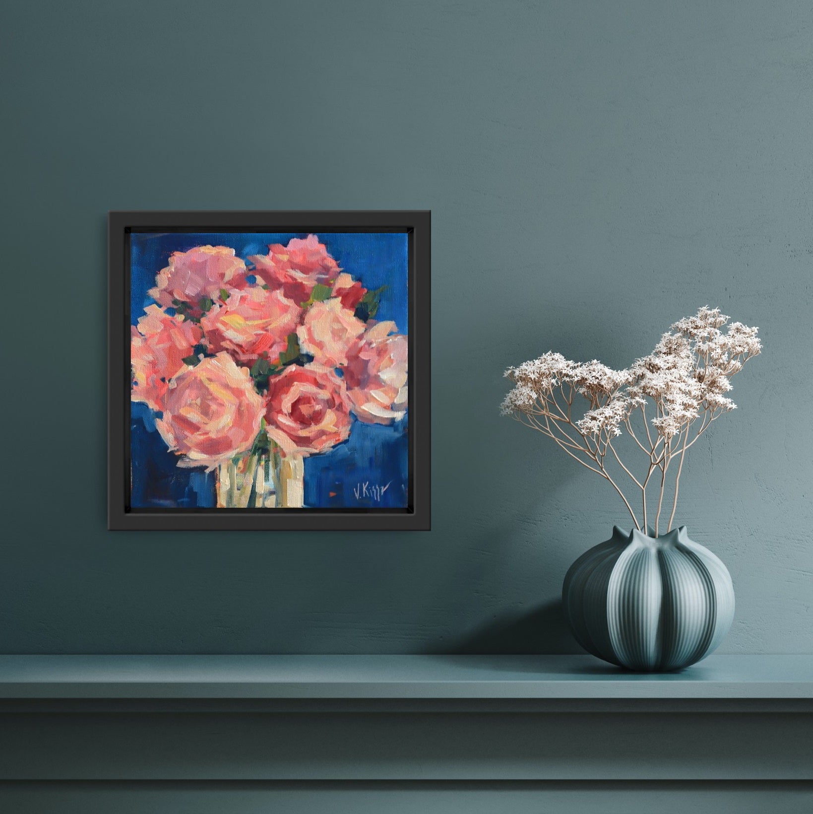 "Blush and Bloom" Acrylic on canvas 10"x10"