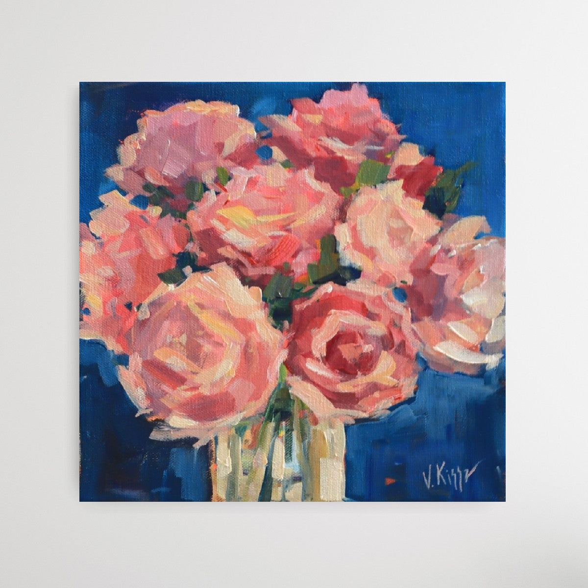 "Blush and Bloom" Acrylic on canvas 10"x10"