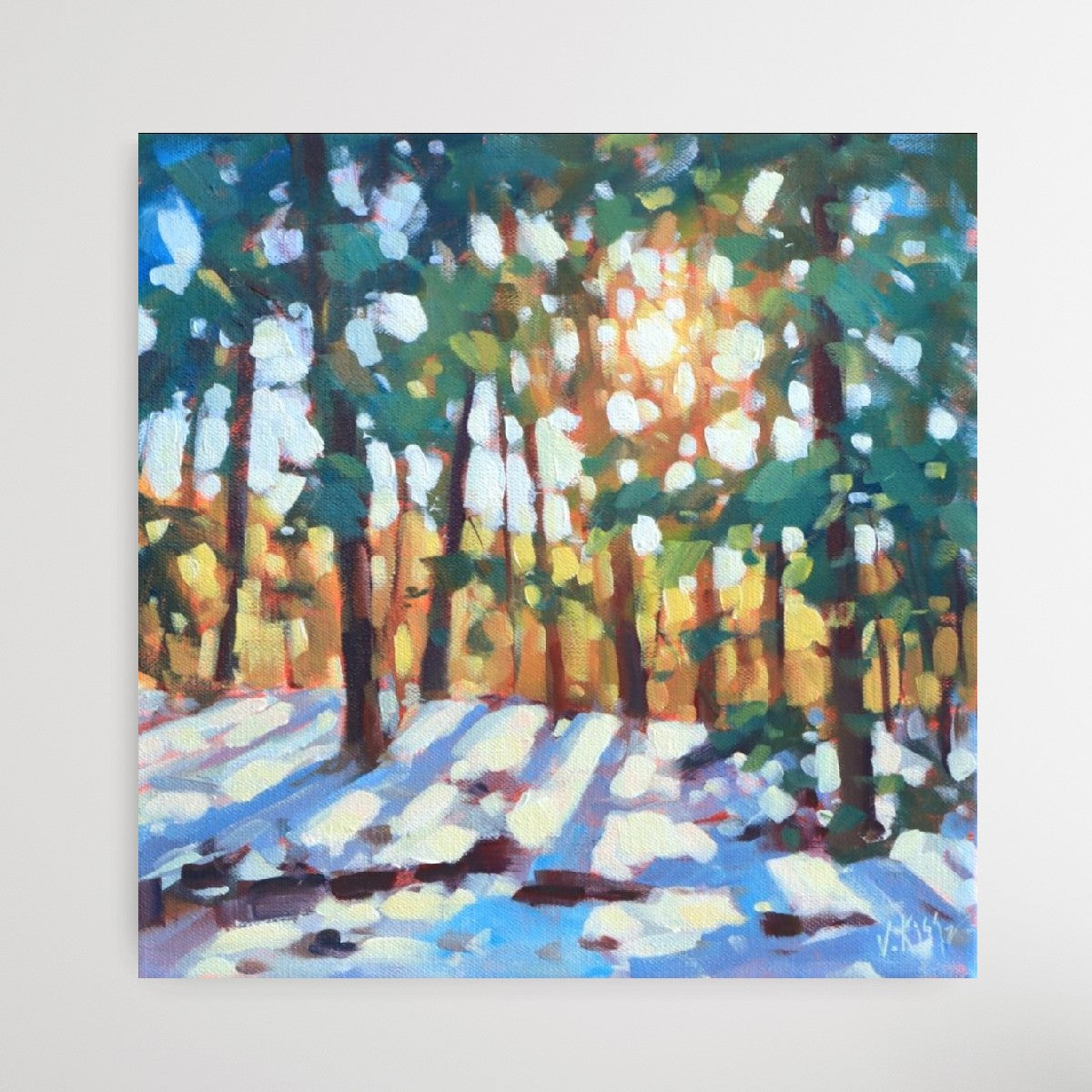 "Breaking Through the Stillness" Acrylic on canvas 12"x12"