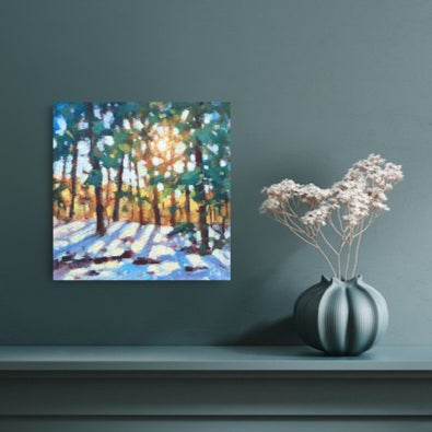 "Breaking Through the Stillness" Acrylic on canvas 12"x12"