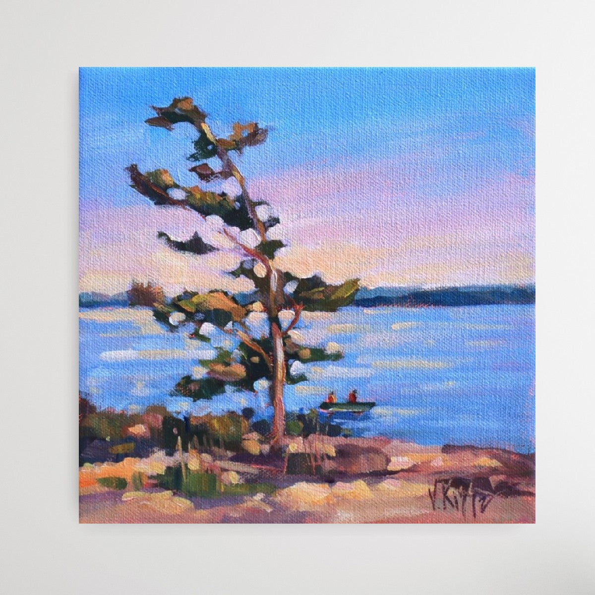 "Killbear Adventures II" Acrylic on canvas 8"x8" FRAMED
