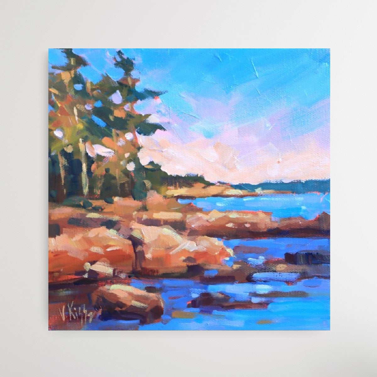 "Killbear Adventures" Acrylic on canvas 8"x8" FRAMED