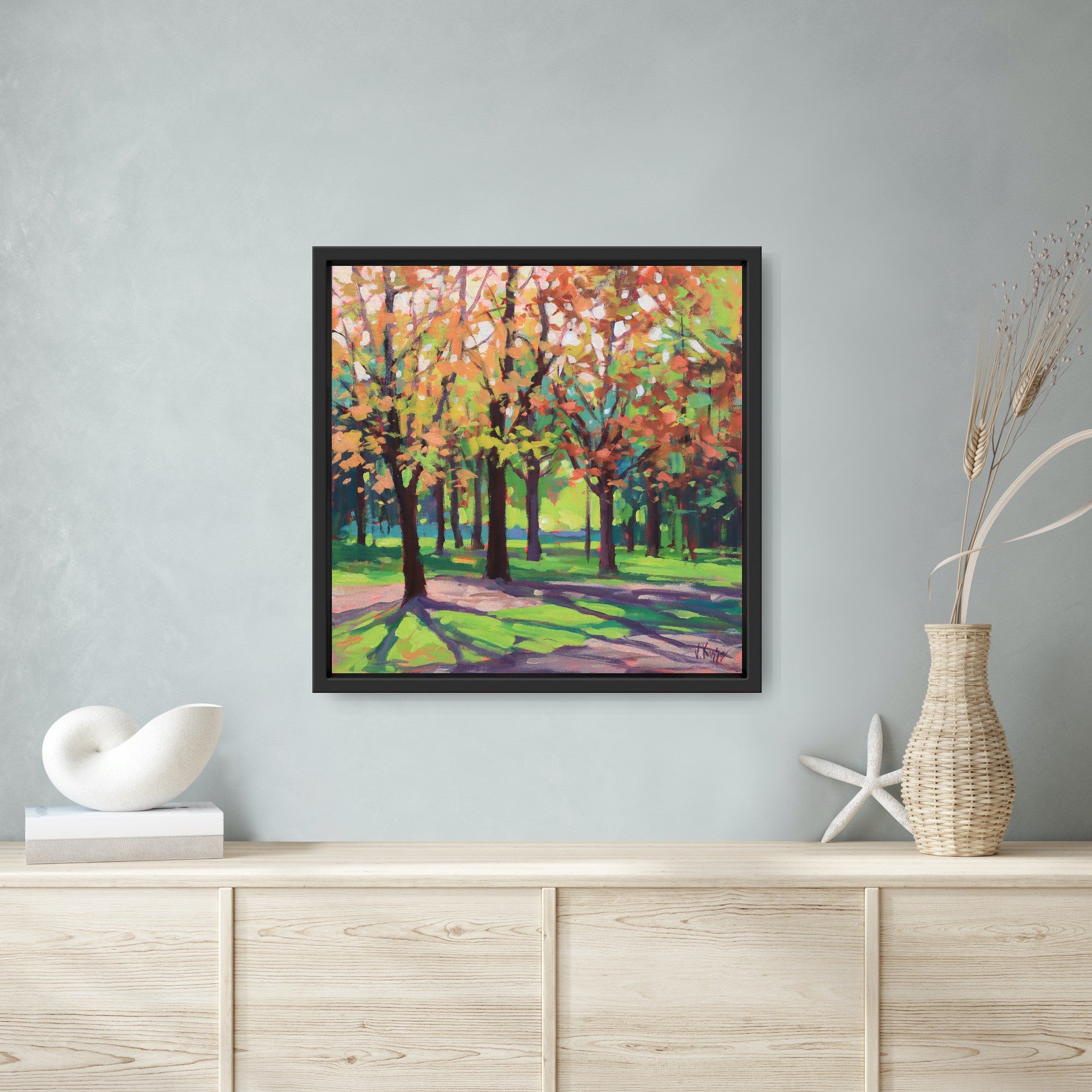 "April Light in the Park" Acrylic 16"x16"