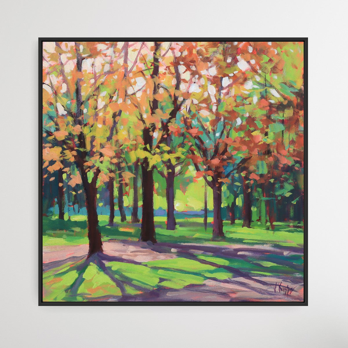 "April Light in the Park" Acrylic 16"x16"