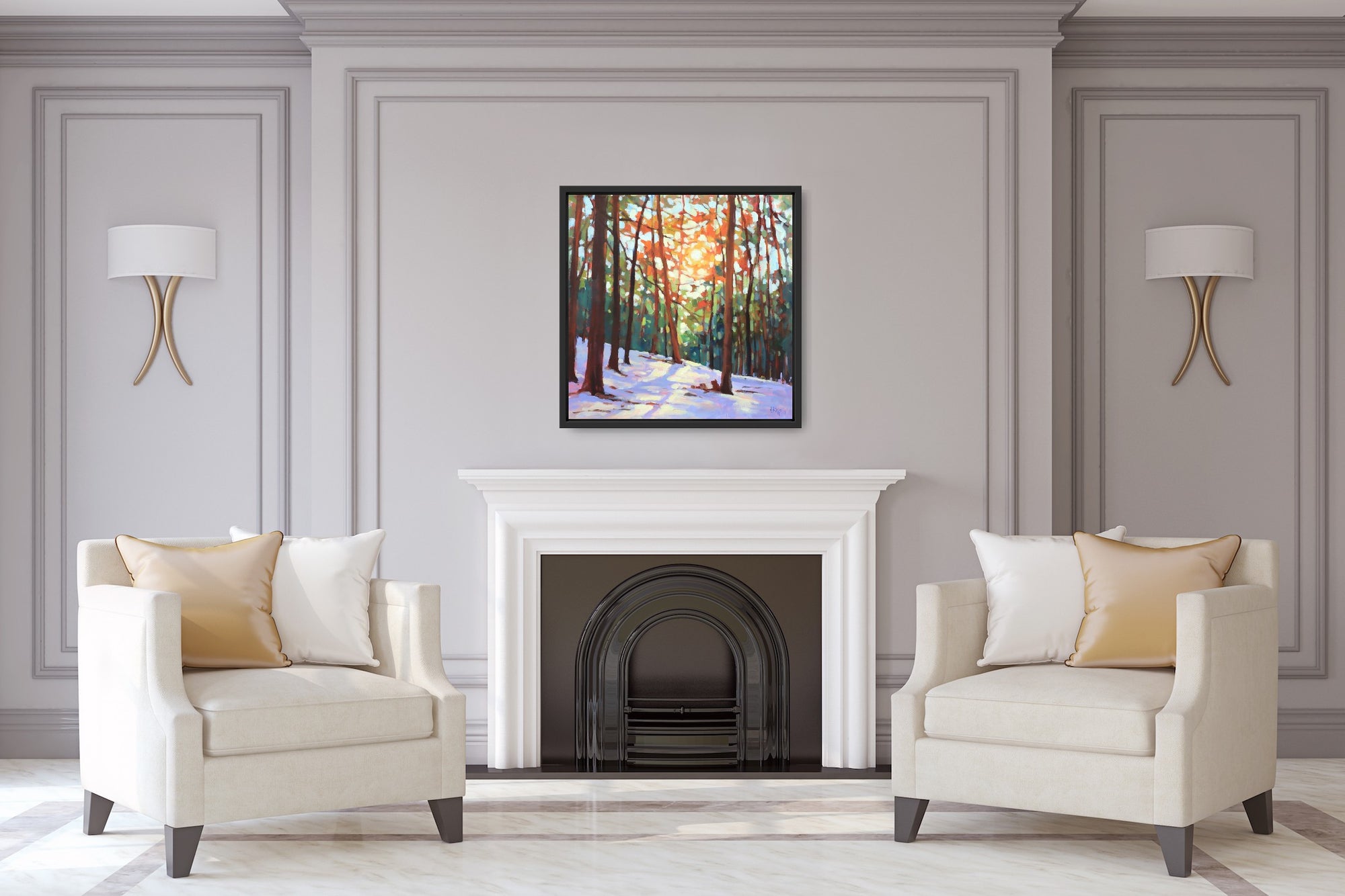 "When the Light Slips Through" Acrylic on canvas 24"x24" FRAMED