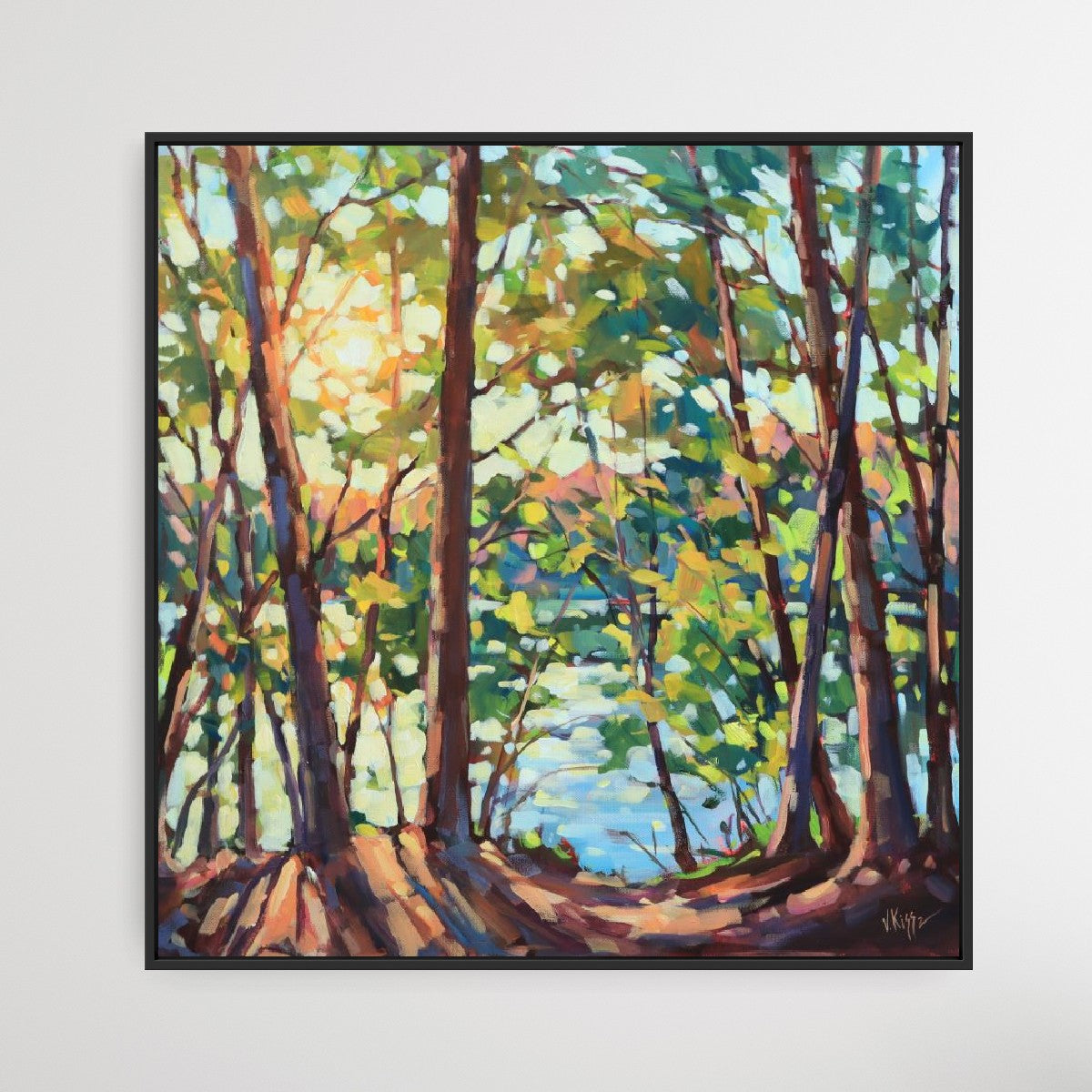 "Stillness in Amber" Acrylic on canvas 24"x24" FRAMED