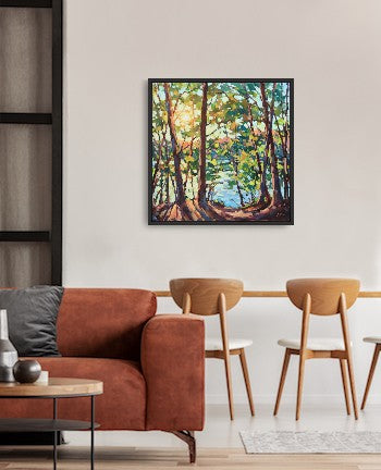 "Stillness in Amber" Acrylic on canvas 24"x24" FRAMED