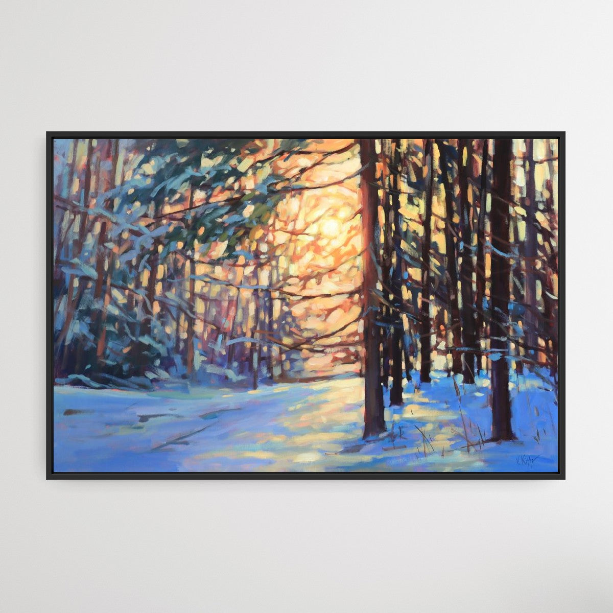 "Embers of a Winter Sun" Acrylic on canvas 36"x24" FRAMED