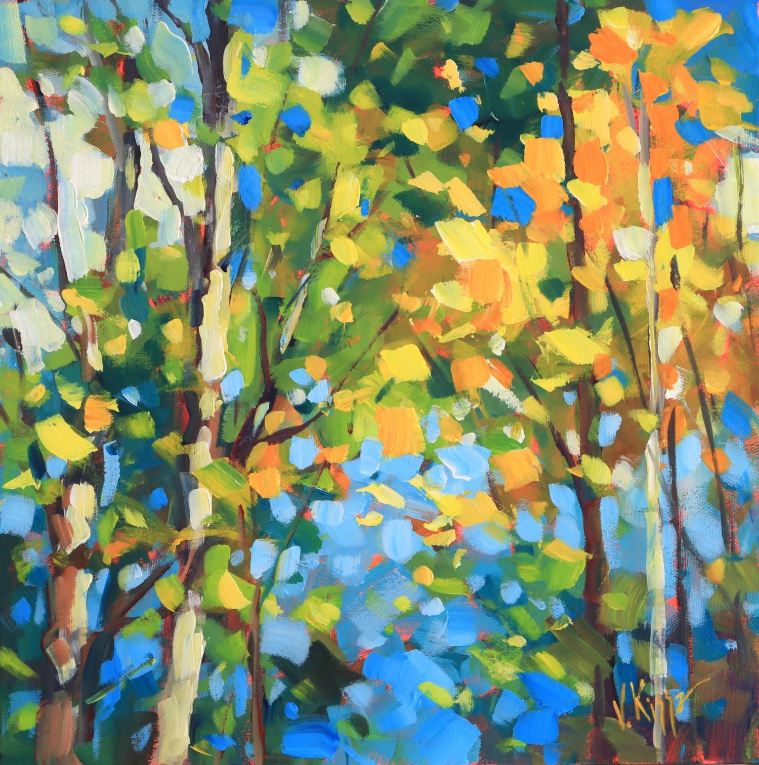 "August Sings" Acrylic on canvas 12"x12"