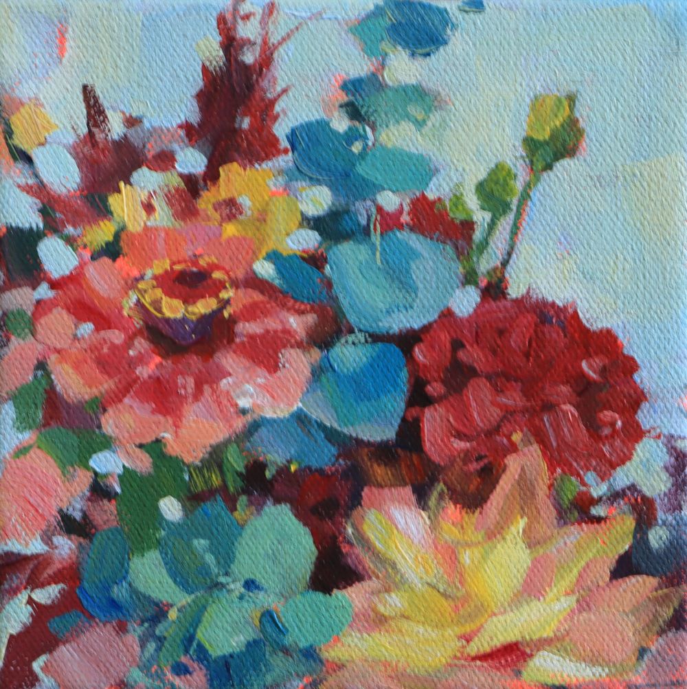 "Freshly Picked III" Acrylic on canvas 6"x6"