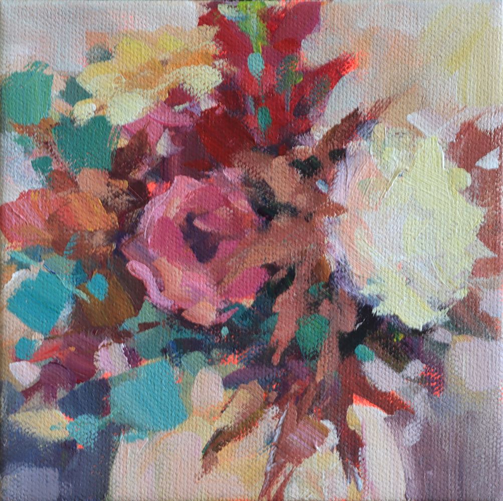 "Freshly Picked I" Acrylic on canvas 6"x6"