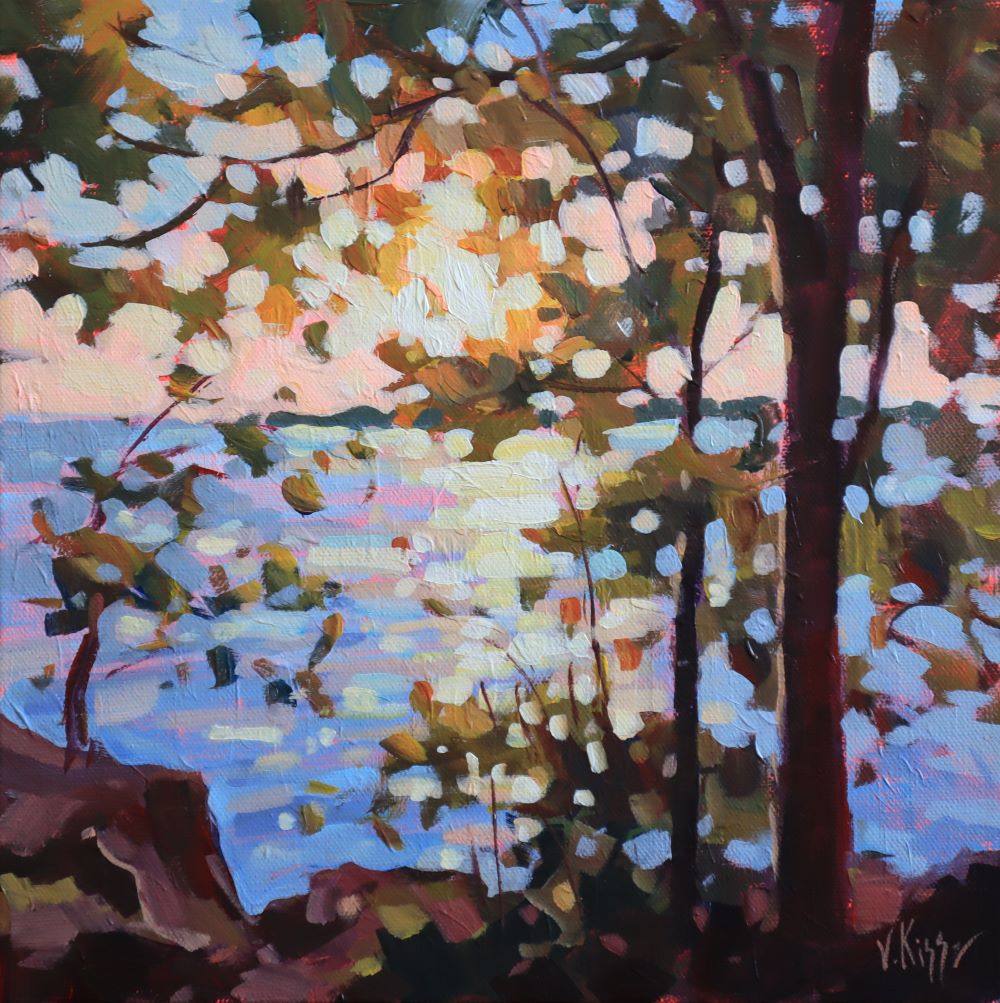 "Georgian Bay Sundown" acrylic on canvas 12"x12"
