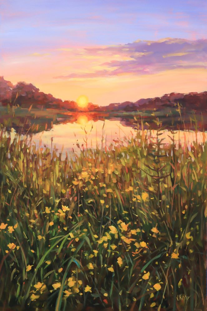 "Golden Hush" Acrylic on canvas 36"x24" FRAMED