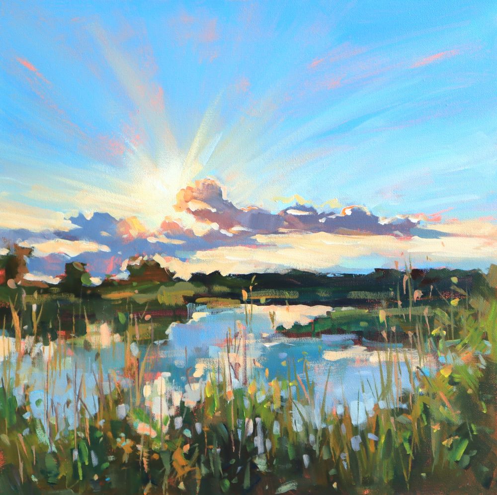 "Heaven's Glow" Acrylic on canvas 16"x16"