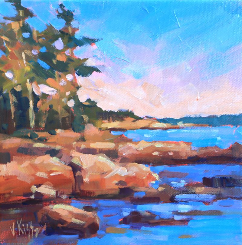 "Killbear Adventures" Acrylic on canvas 8"x8" FRAMED
