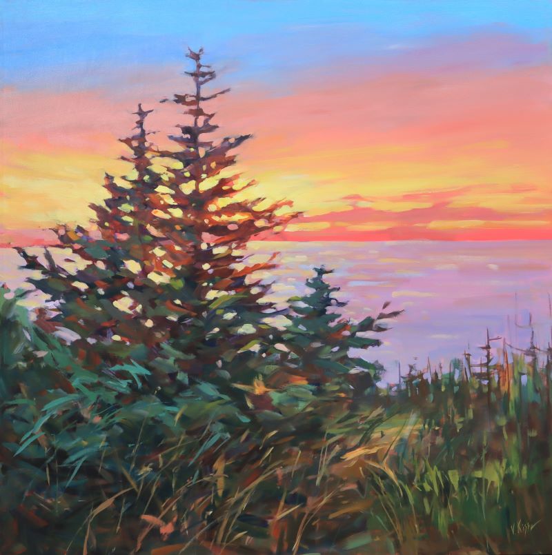 "Skyline Serenity" Acrylic on canvas 30"x30" FRAMED