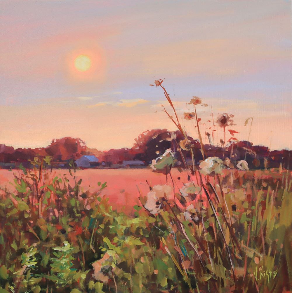 "Softly the Day Fades" Acrylic on canvas 16"x16" FRAMED