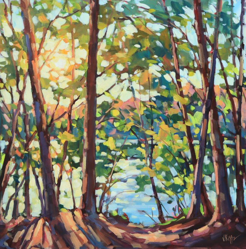 "Stillness in Amber" Acrylic on canvas 24"x24" FRAMED
