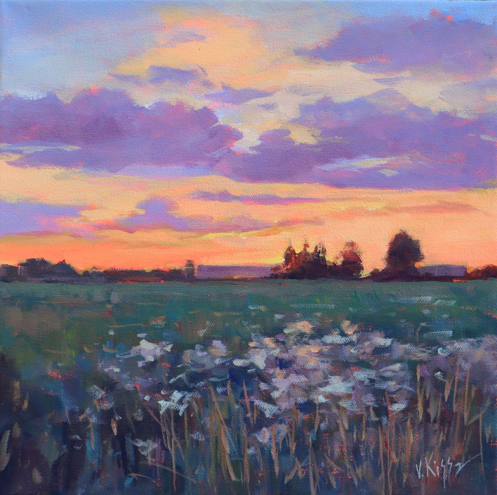 "Sunset Drift" Acrylic on canvas 12"x12" FRAMED
