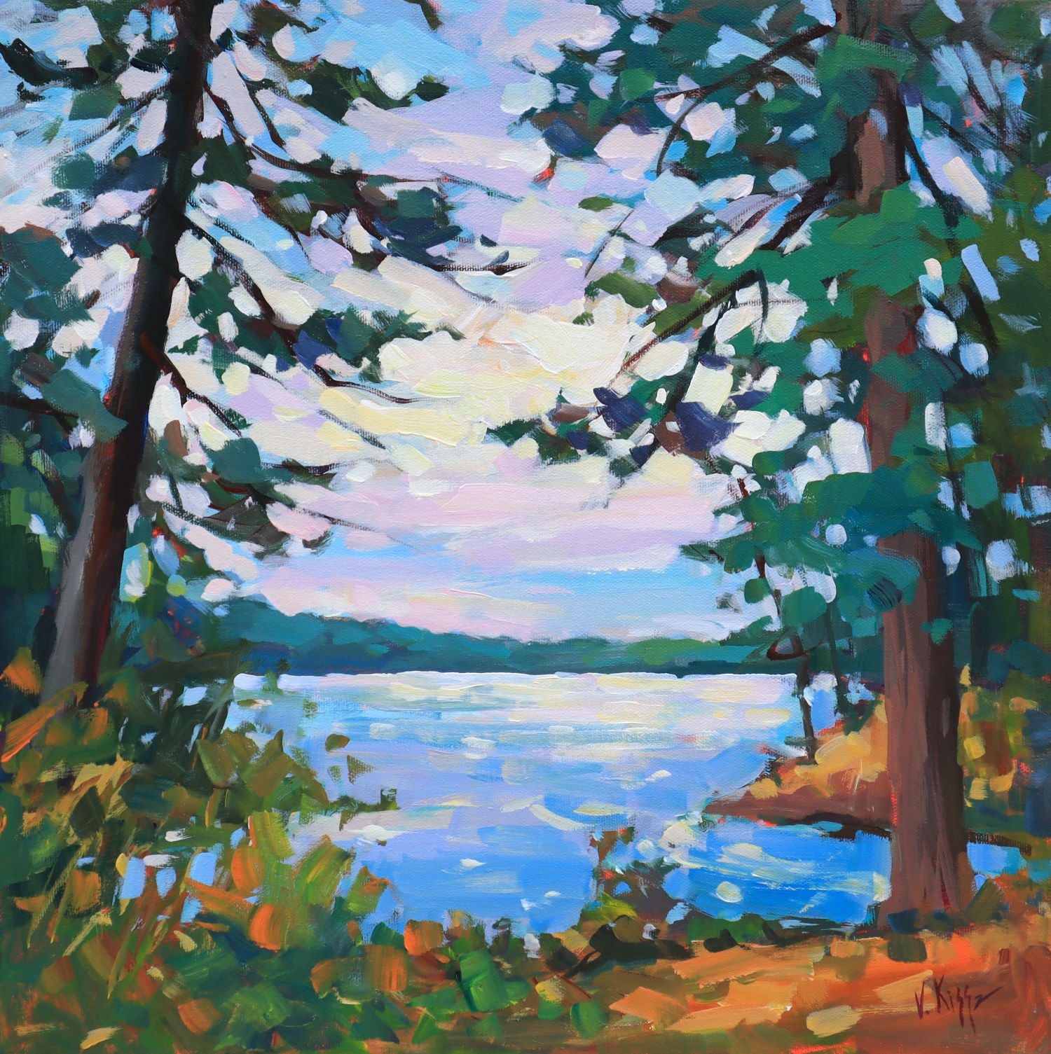 "Silent Waters" Acrylic on canvas 16"x16"