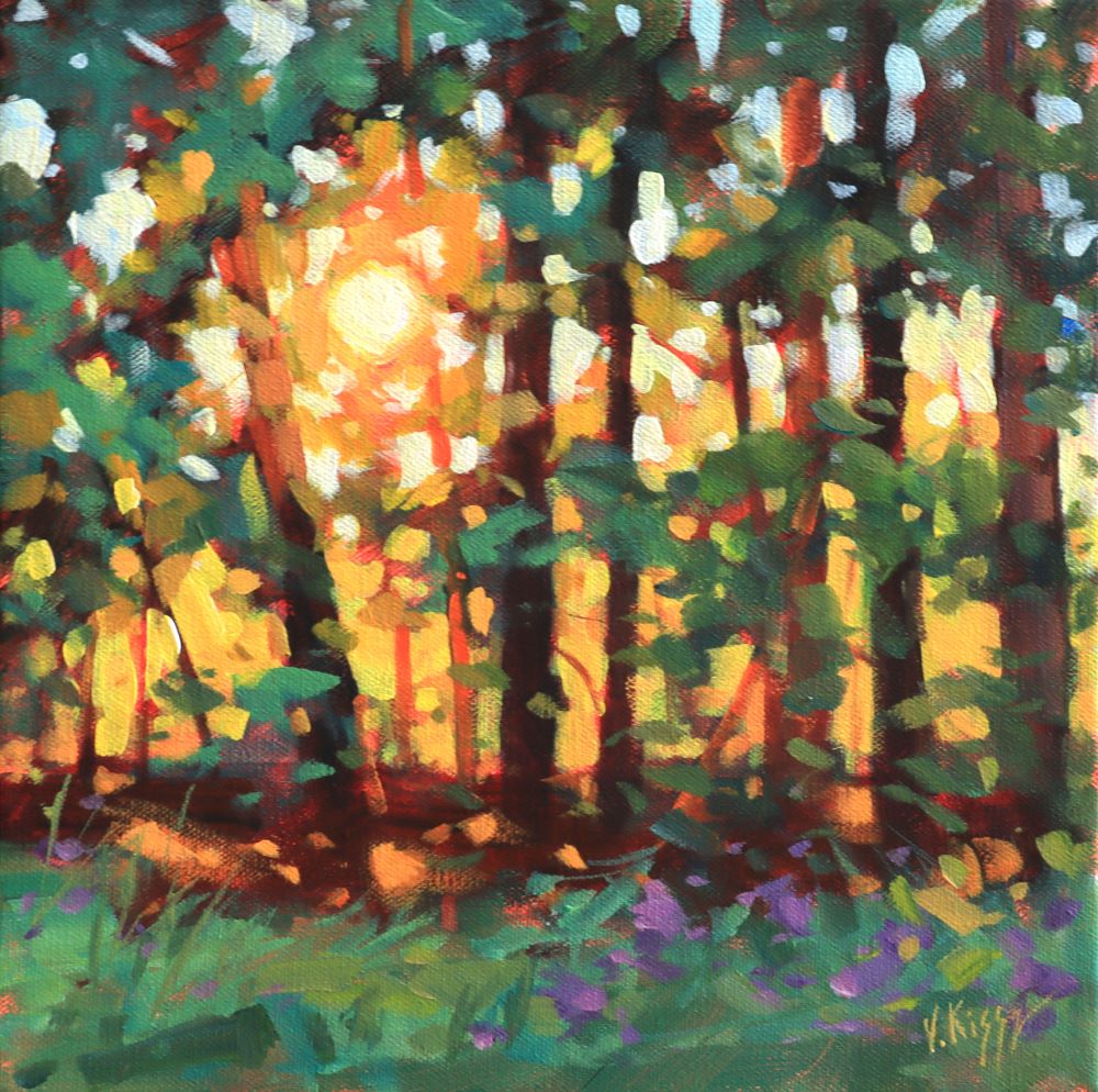 "When the Sun Lingers" Acrylic on canvas 12"x12"