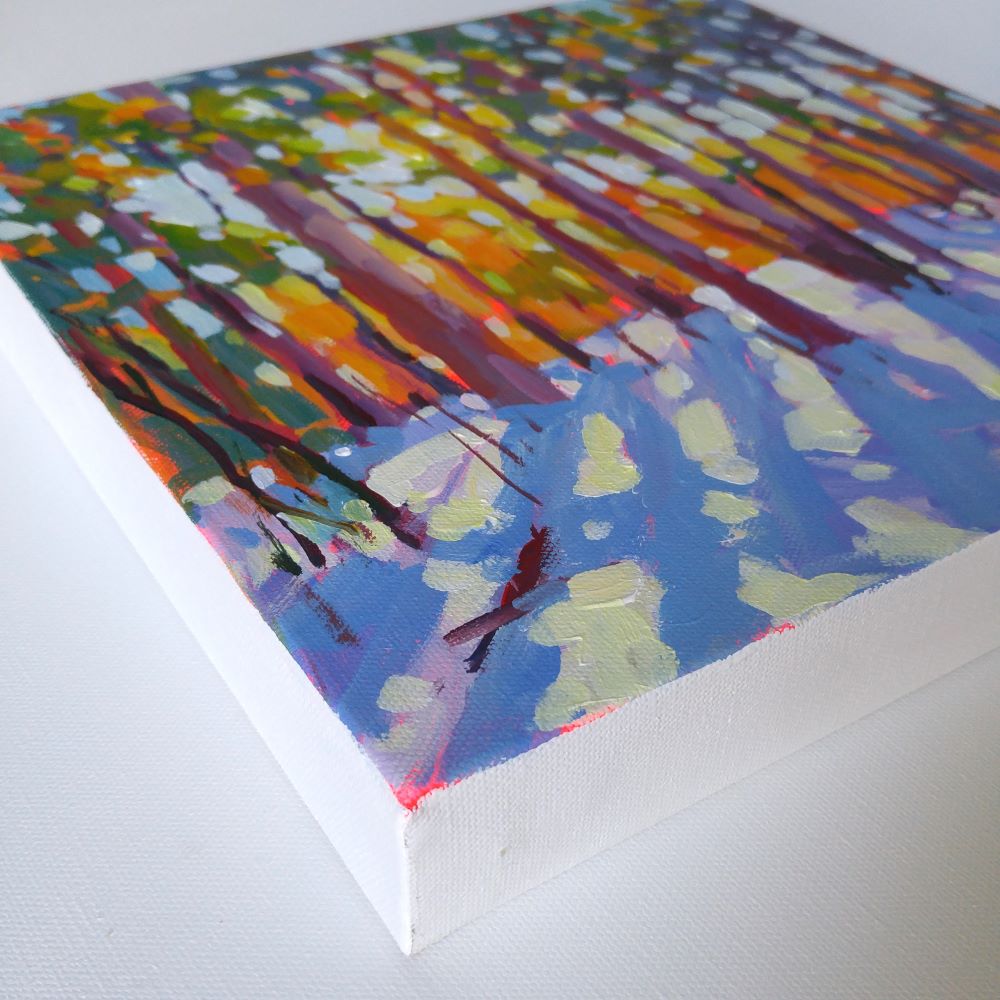 "Shining Through the Trees" Acrylic on canvas 12"x12"