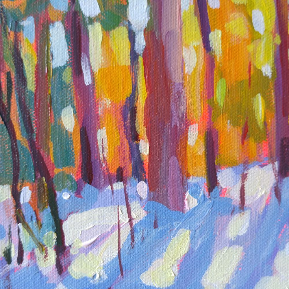 "Shining Through the Trees" Acrylic on canvas 12"x12"