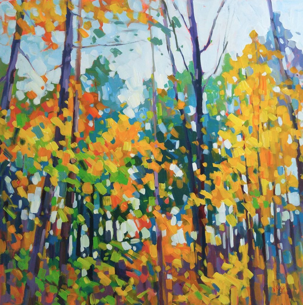 original acrylic painting on canvas Canadian Autumn Landscape by Vera Kisseleva