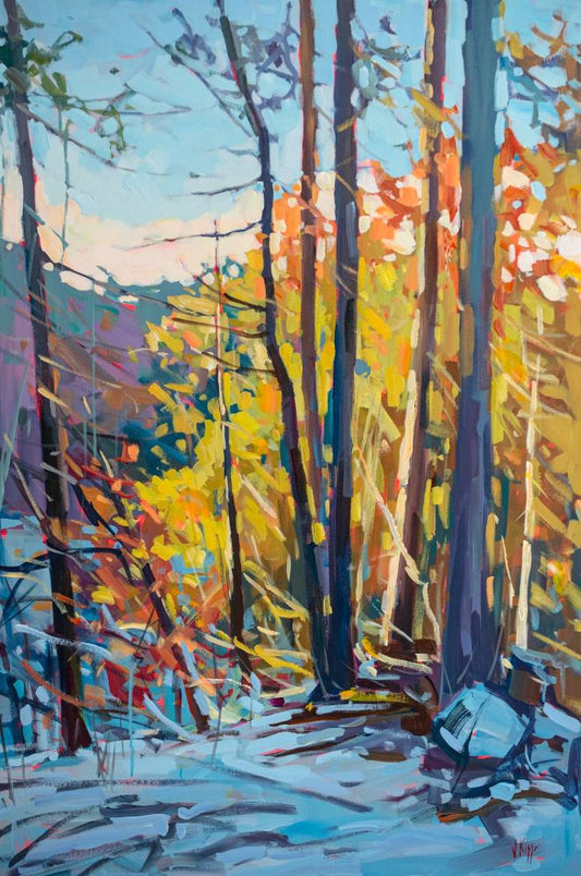 Original acrylic painting on canvas Winter Landscape by Vera Kisseleva