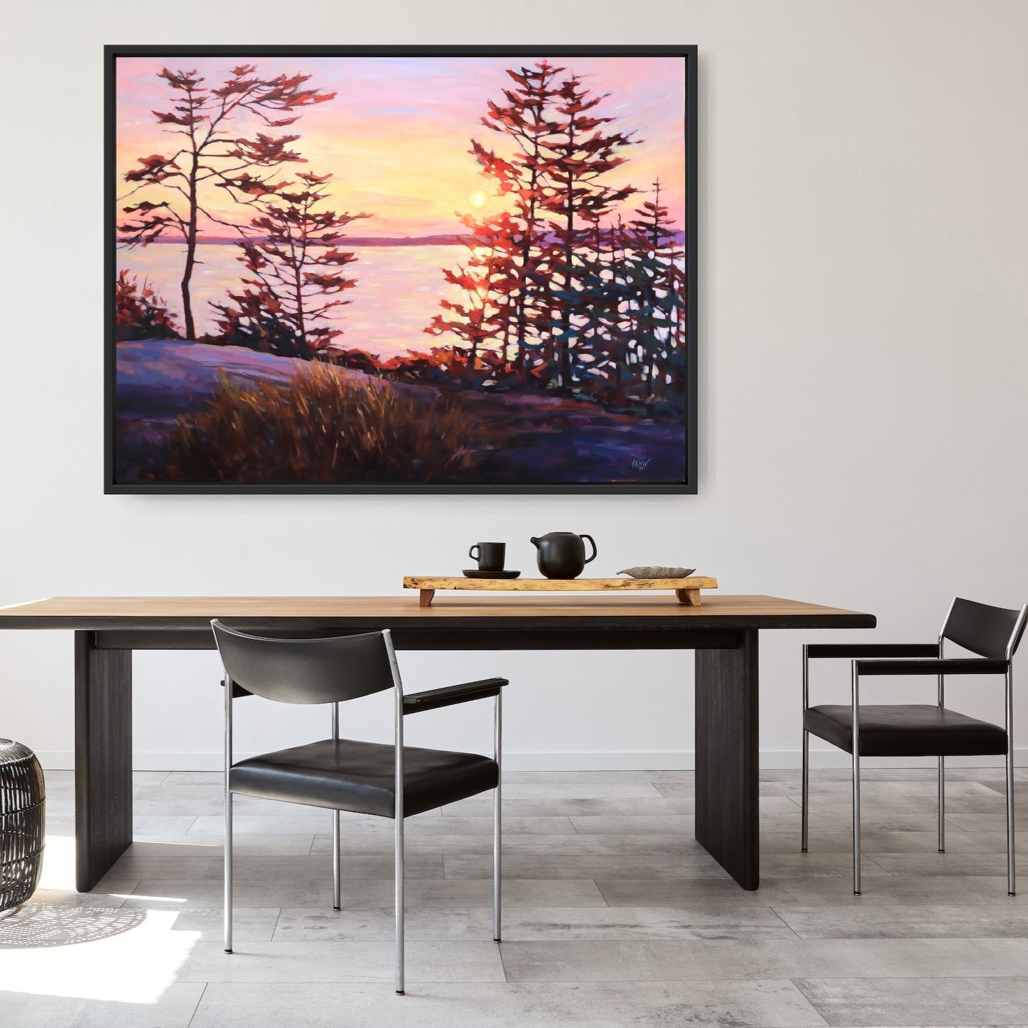 &quot;Twilight Veil on Georgian Bay&quot; Acrylic on canvas 36&quot;x48&quot; FRAMED