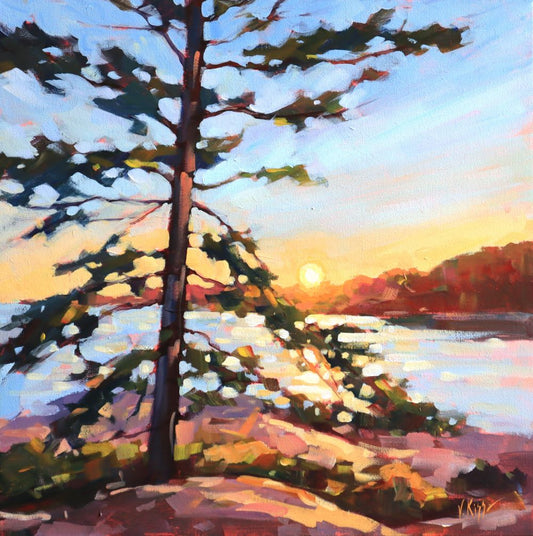 "Bay of Light" acrylic on canvas 16"x16"