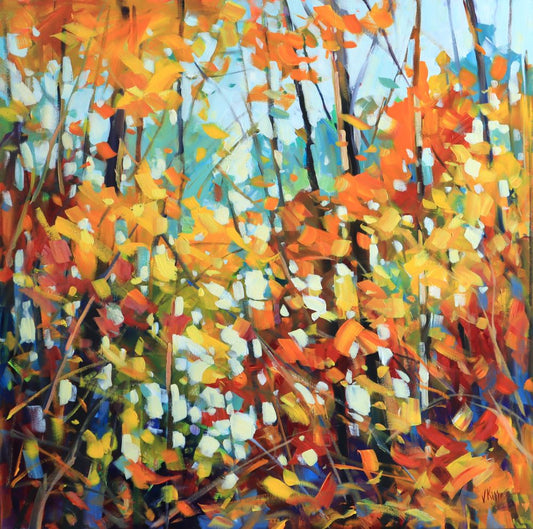 Original acrylic paining on canvas Autumn Landscape by Vera Kisseleva