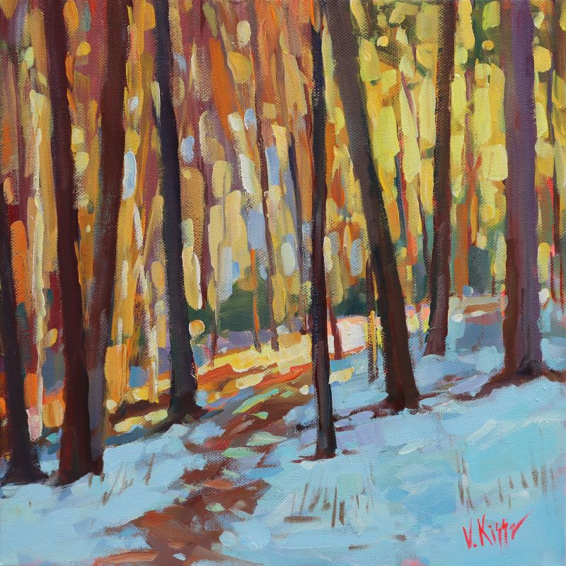 "First Glimpse of Winter" Acrylic on canvas 12"x12"