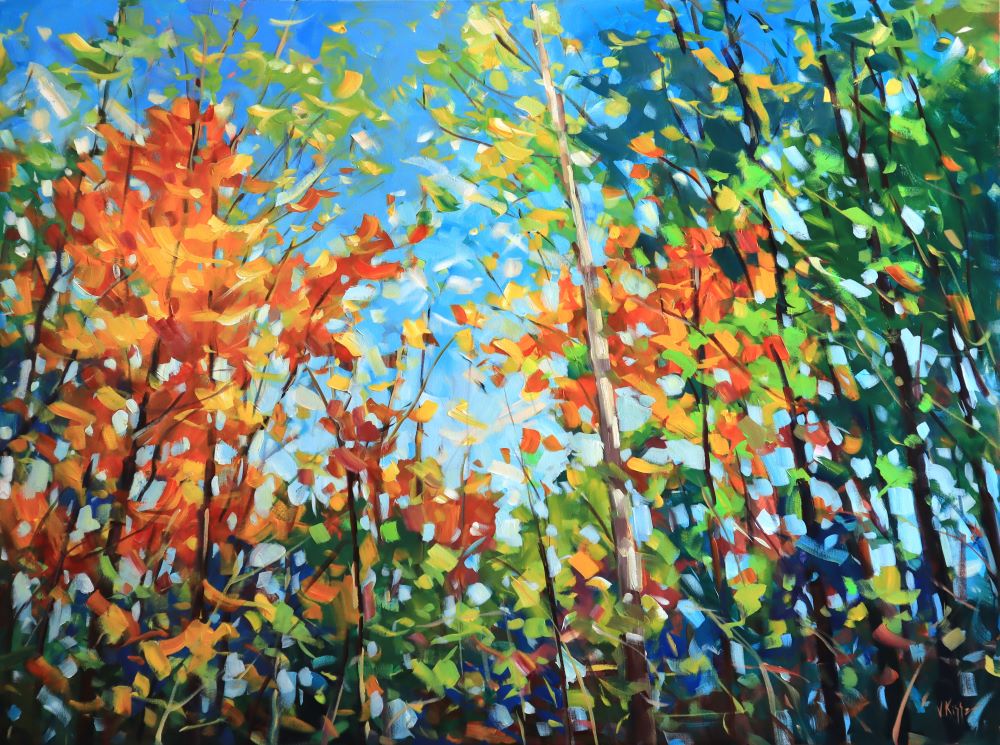 "Foliage Fireworks" Acrylic on canvas 36"x48"