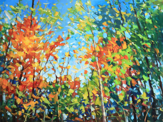 "Foliage Fireworks" Acrylic on canvas 36"x48"