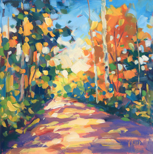 "Golden Trail" Acrylic on canvas 12"x12"