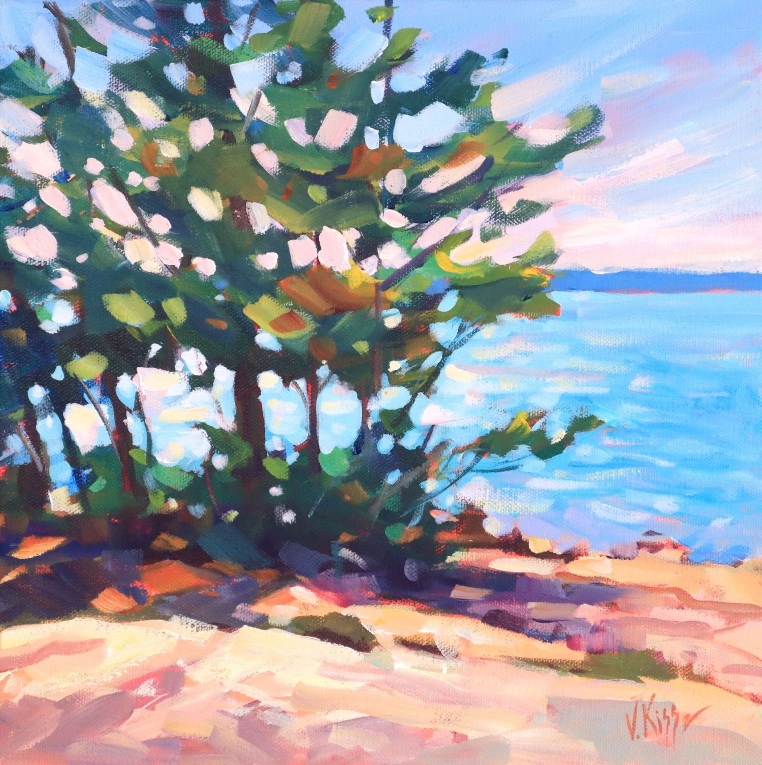 &quot;Killbear&#39;s Rocky Shoreline&quot; Acrylic 12&quot;x12&quot;