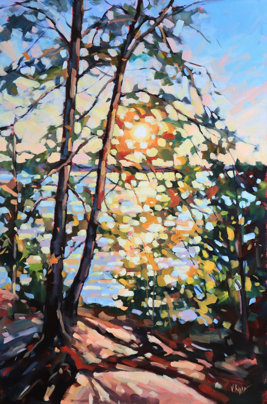 "Last Light Over Georgian Bay" acrylic on canvas 36"x24"