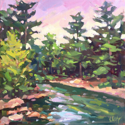 "River's Journey" Acrylic on canvas 12"x12"