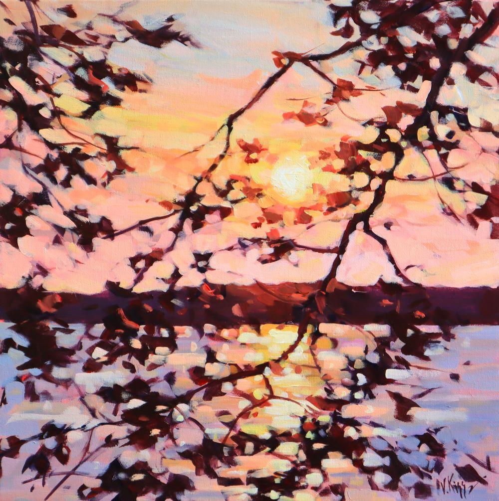 &quot;The Last Kiss of Sun&quot; Acrylic on canvas 16&quot;x16&quot;