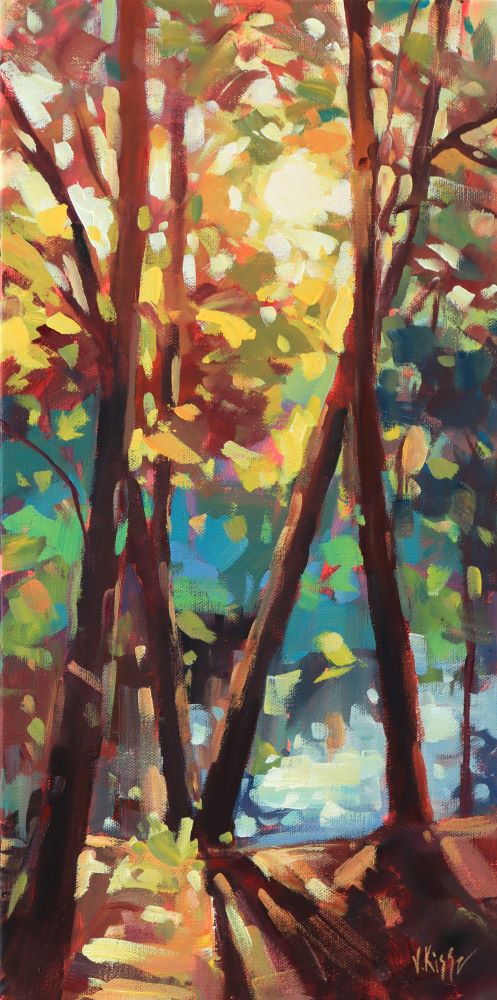 Colorful painting of trees and nature