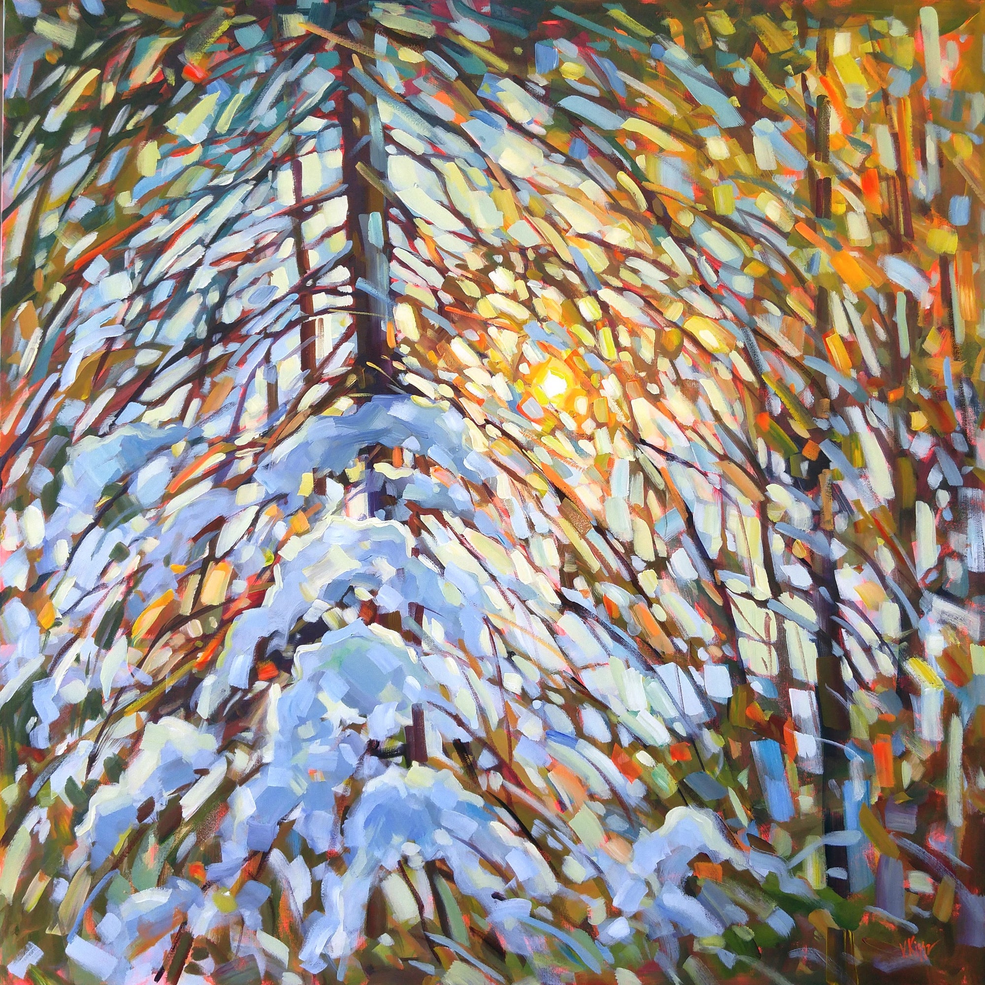 &quot;Winter Magic&quot; Acrylic on canvas 36&quot;x36&quot;