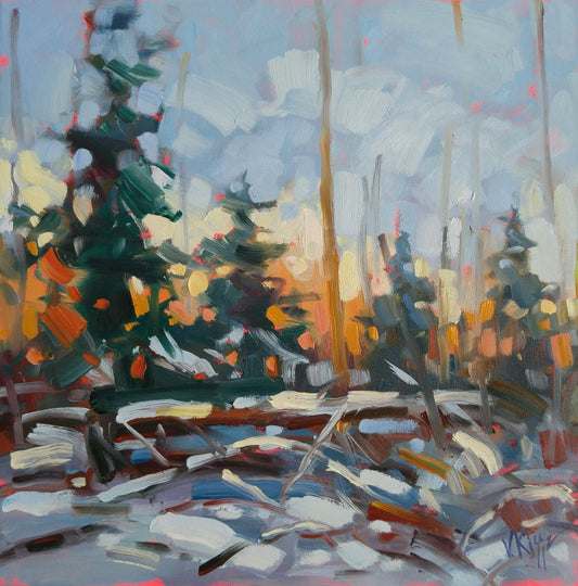 Original oil painting modern impressionistic Canadian landscape by local artist Vera Kisseleva