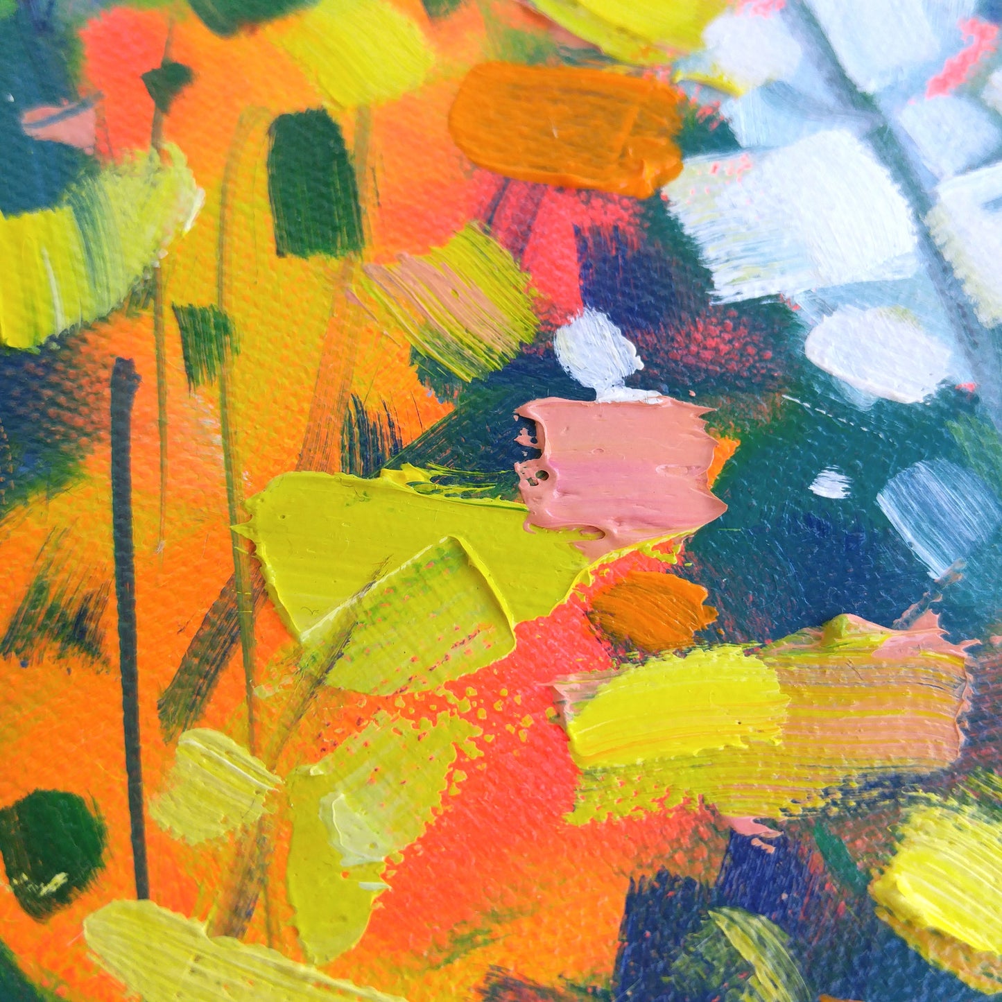 close up brush strokes oil painting impasto