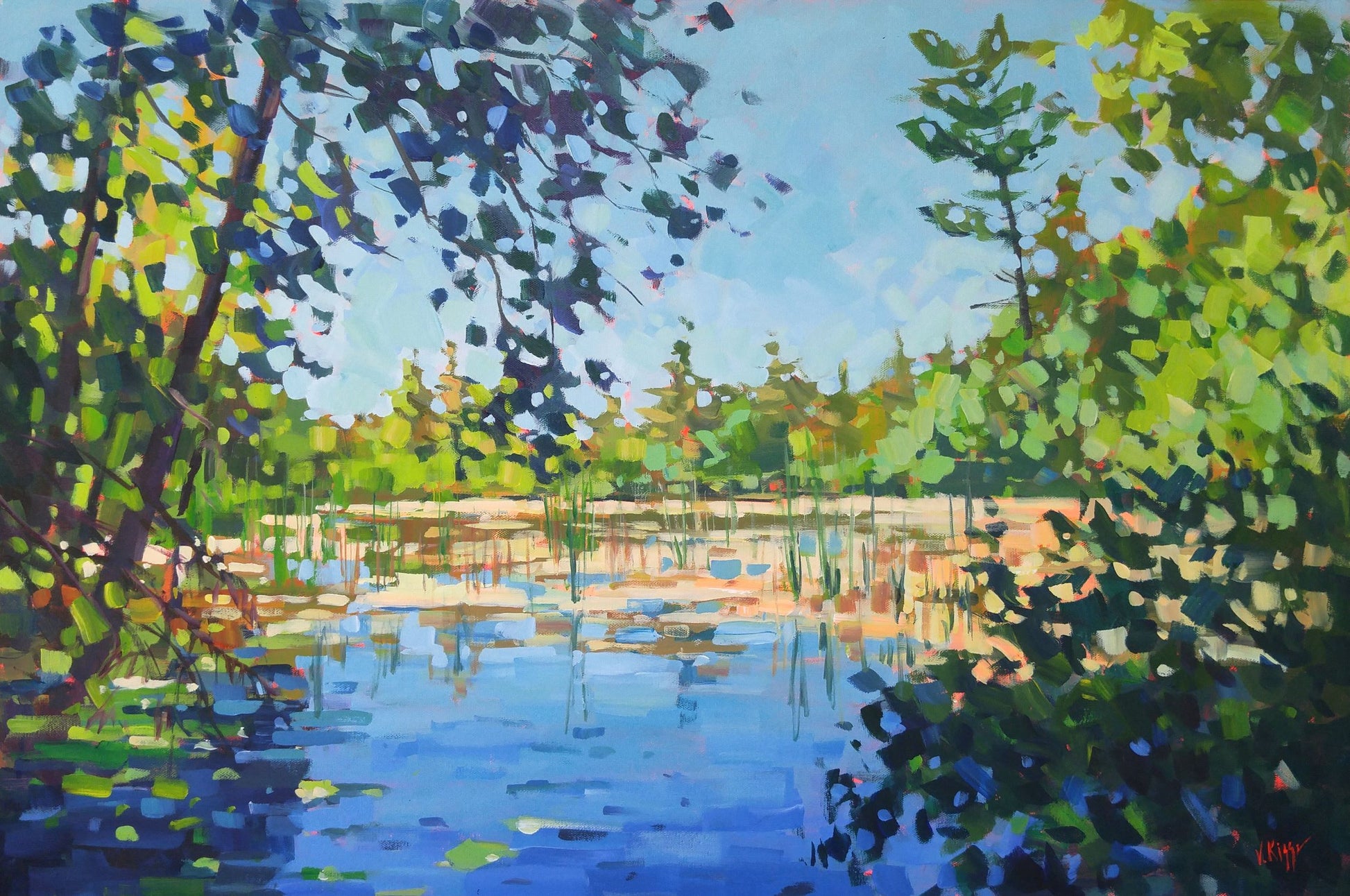 Original acrylic painting on canvas modern impressionistic Canadian landscape by local artist Vera Kisseleva