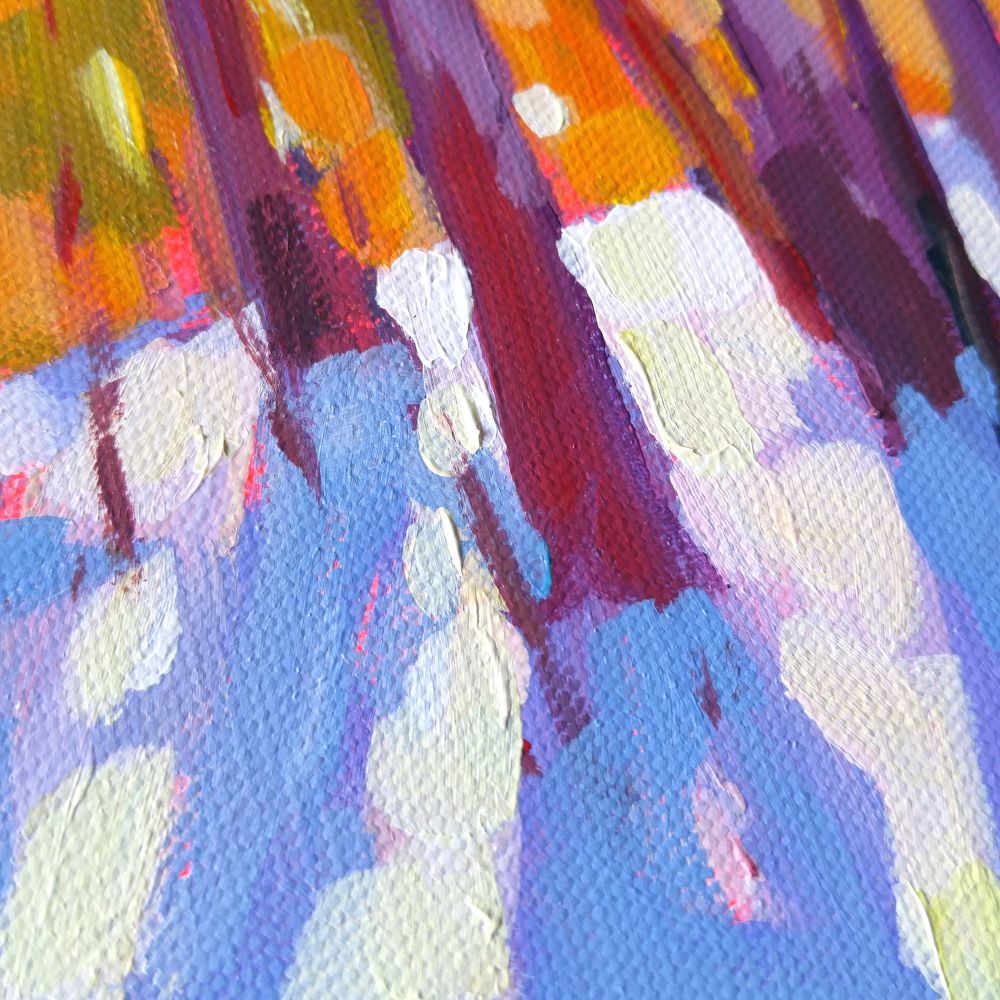 "Shining Through the Trees" Acrylic on canvas 12"x12"